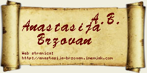 Anastasija Brzovan vizit kartica